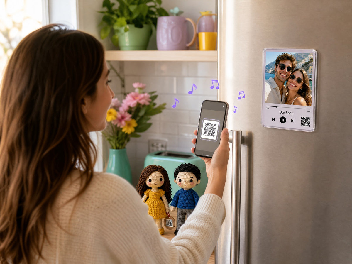 OwnMelody song magnet and crochet dolls