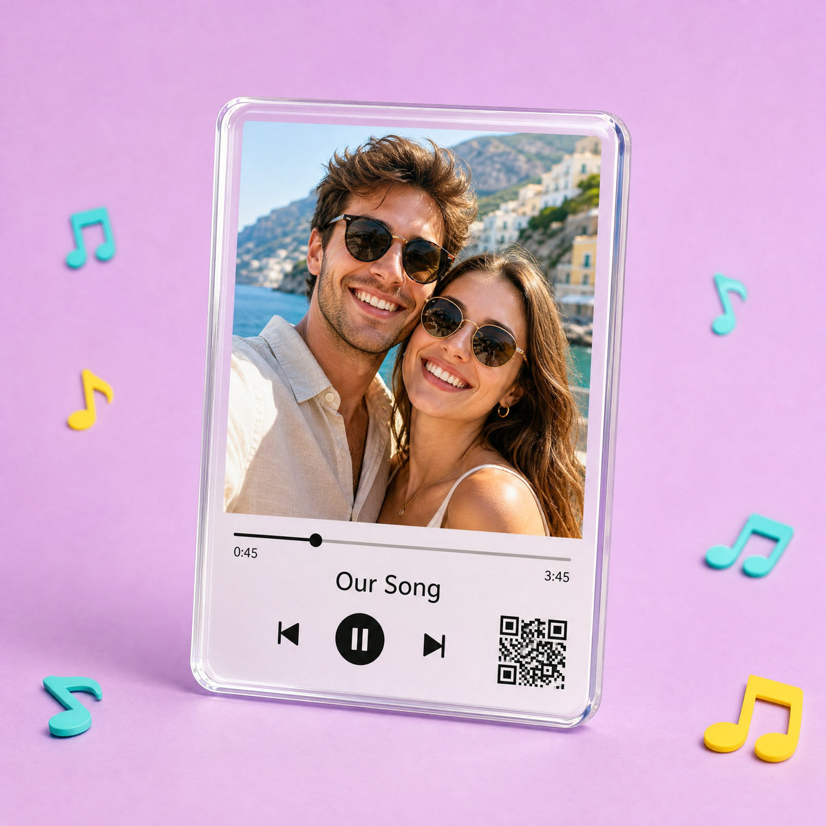 Personalized song fridge magnet with photo